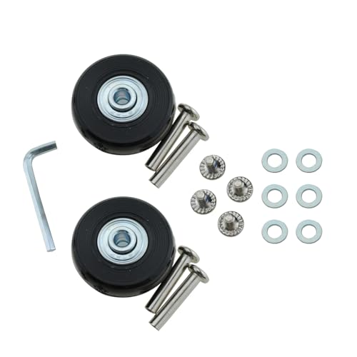 SQXBK 2PCS Luggage Replacement Wheels 45x18mm Black Universal Wheel Repair Part Suitable for Trolley Case Skate Skateboard Wheelchair