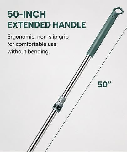 Image of MIKENZO Silicone Floor Wiper with 180 Rotating Head | Adjustable Long Handle | Heavy Duty Bathroom Floor Cleaner | Multipurpose Water Wiper for Tiles, Marble, Glass, Kitchen & Home Cleaning