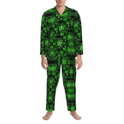 Pyjama classique vert Saint-Patrick ensemble de détente fluide pour nuit confortable - 4