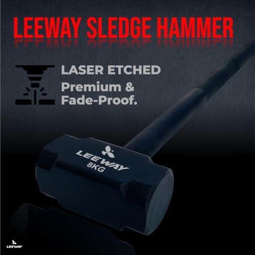 Image of LEEWAY 8 Kg Sledge Hammer for Strength Training, Gym Hammer, ClubBell, MaceBell for Full Body, Shoulder, Grip and Forearm Workout, Stretching Exercise Sledgehammer (Hammer, 8 kg)