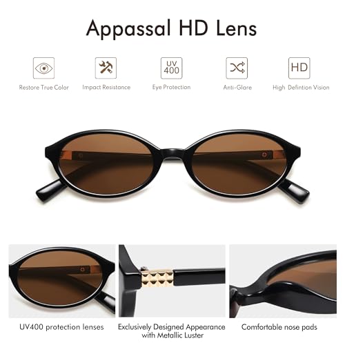 Retro Oval Sunglasses for Women Men Small 90s Trendy Narrow Vintage Fashion Funny Chic Sun Glasses AP3728