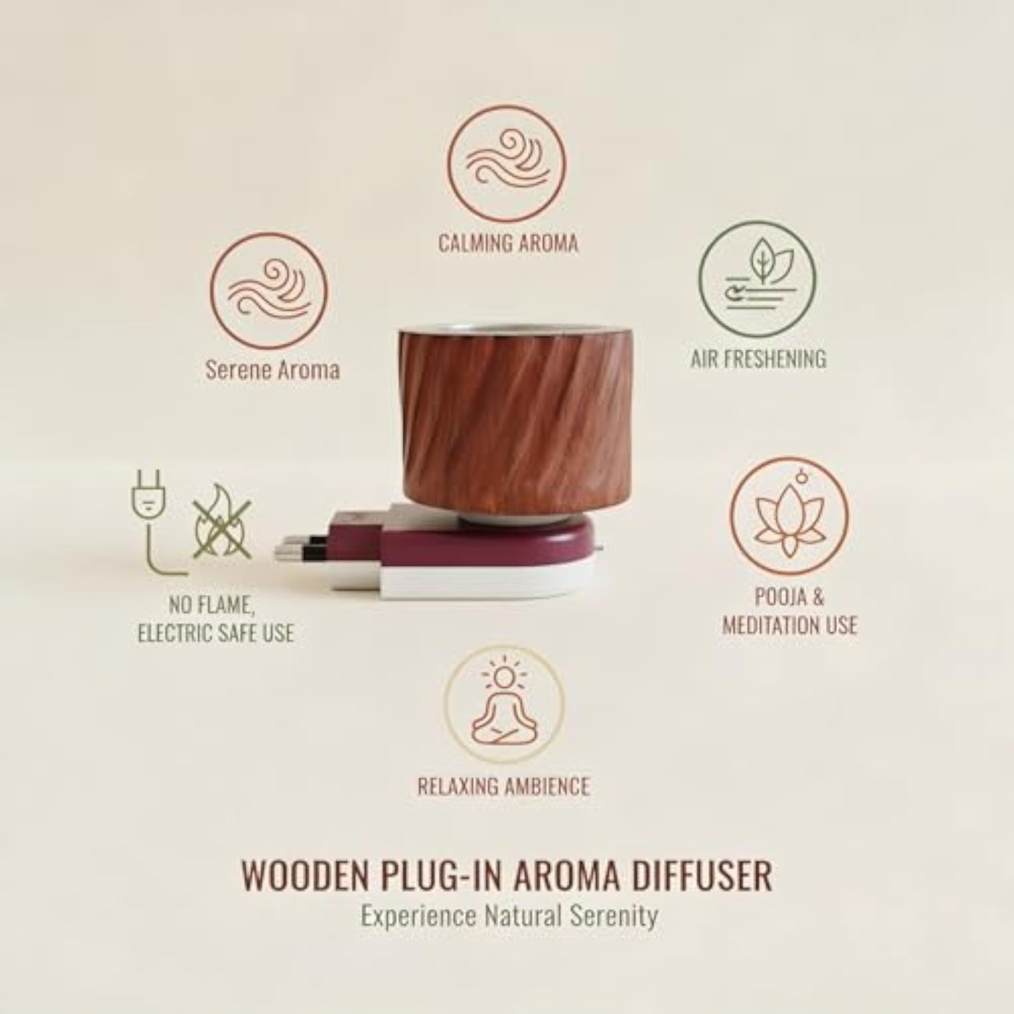 Luxury Sheesham Wood Electric Aroma Diffuser for Essential Oils