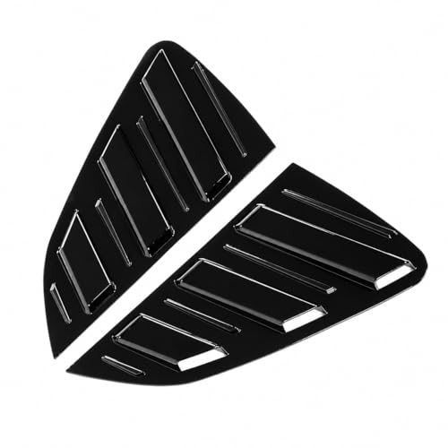 Image of KMH Rear Window Louvers Compatible with Volkswagen Polo || Sturdy ABS Air Vent Scoop Shades Cover, Car Accessories (Gloss Black) Set of 2 Pcs (Back Side Tape Not Included)
