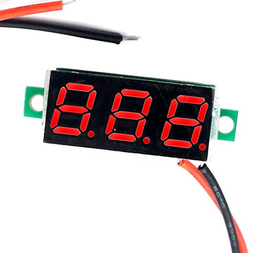 Image of (5 Pack) JacobsParts DC 4.5-30V 2-Wire Voltmeter 3-Digit LED Display Panel Volt Meter Digital Voltage Tester (Red)