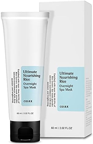 COSRX Ultimate Nourishing Rice Overnight Spa Mask, 60ml / 2.02 fl.oz | Rice Extract 68% and Niacinamide 2% | Korean Skin Care, Animal Testing Free, Paraben Free