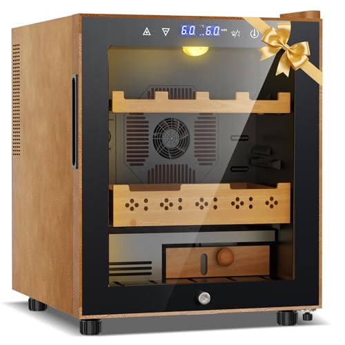 Image of 50L Upgraded Electric Humidor, 300 Counts Large Capacity,Thermostatic Electric Cooler Cabinet with Digital LED Screen, Safety Lock,Smart Humidity & Temp Control