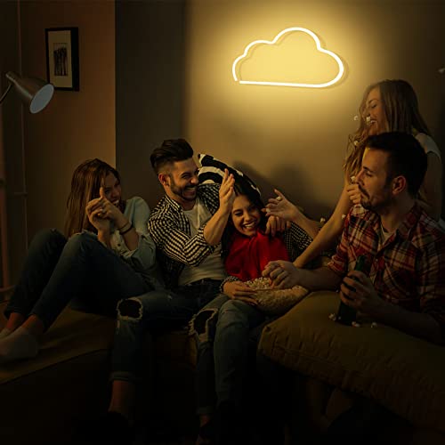 Cloud Light,Neon Sign, Neon Lights For Wall Decor,Usb Or Battery Led Signs For Bedroom, Decorative Neon Light Sign For Christmas,Birthday Party, Living Room, Girls,Kids Room Decor (Warm White) #TOP4