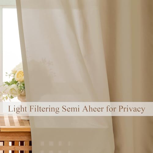 L.Z.E Non-See-Through Curtains Sand Beige - Image 3