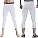 Yuerlian Men's 3/4 Running Compression Tights Capri Pants Baselayer Cool Dry Sports Tights