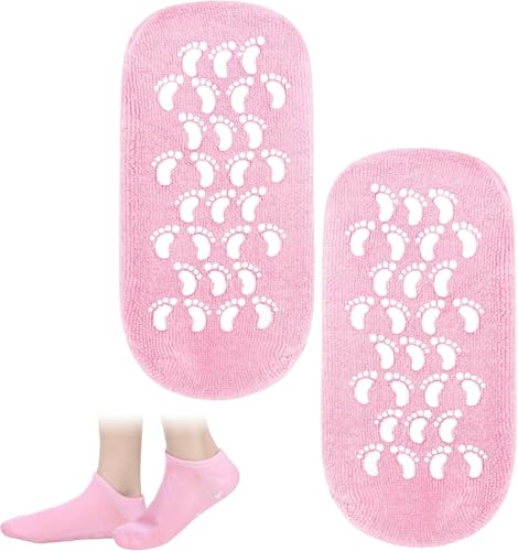 Image of UCRAVO 1 Pair Silicone Socks for Dry Cracked Feet Perfect for Overnight Foot Care High Elastic & Anti Slip Socks for Hydration, Repairing and Softening Dry Cracked Feet For Women & Men Multicolour