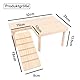 Hamster Plattform, Hamster Etage with Ladder Bridge, Climbing Platform for Small Pets, Wooden Play Structure for Rats, Gerbils, Chinchillas, Squirrels and Pet Birds, Cage Toy