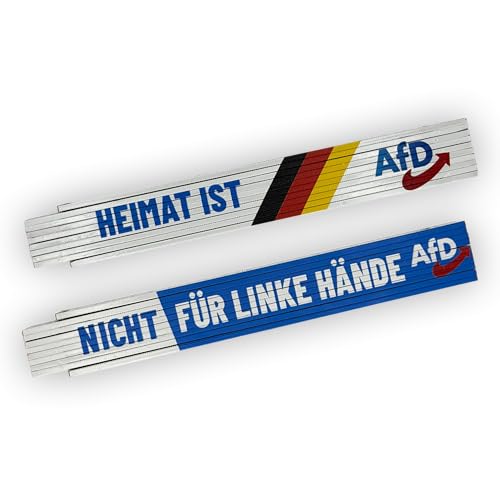 FlagShipper AfD Zollstock 2 Meter Alternative für Deutschland AfD Partei Fanartikel Wahlkampf Zubehör Bundestagswahl Landtagswahl Demonstration - (1 Stück Nicht für Linke Hände)