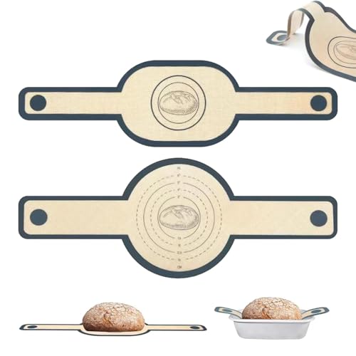 Wixovo 2 Piezas Tapete Silicona Horno, Esterilla de silicona para Horno, Alfombrilla de Silicona con Asas Largas, Reutilizables (Oval + Redondo)