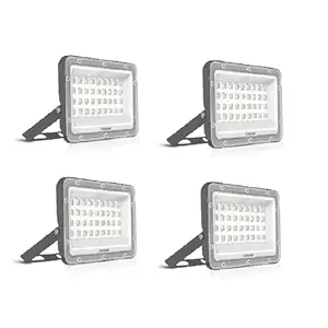Goldmedal Luxo 30W LED Flood Light - Cool Daylight (6500K)| Pack of 4| for Outdoor Application | Up to 100 Lumens per Watt| with IP66 Grade Ingress Protection| Dimension: 184X124X25mm