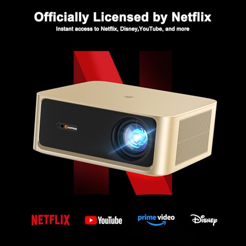 Image of HAPPRUN 2500 ANSI Lumens Outdoor Projector with Built-in Streaming Apps, 4K Decoding Resolution, Dolby Audio, WiFi 6 and Bluetooth 5.2 for Indoor and Outdoor Home Theater