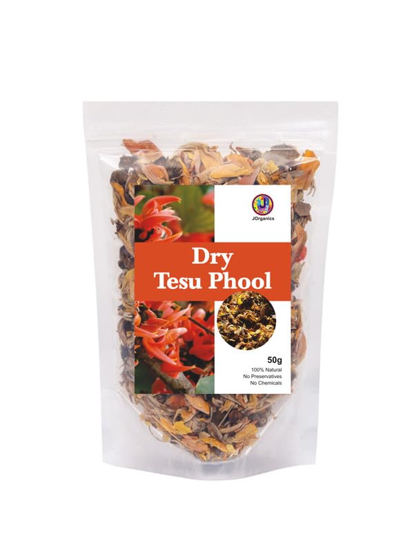 Image of J Organics Dry Tesu k Phool | Palash | Dhak Ka Phool | Butea Monosperma | Pack Of 50g