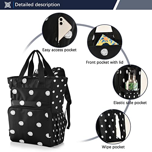 Diaper Bag Backpack For Baby Nappy Changing Bags Multifunction Abstract Polka Dot Travel Back Pack(226Te5D) #TOP1