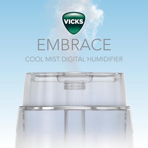 Vicks Embrace Cool Mist Top Fill Humidifier (VUL900), White – Cool Mist Humidifier Top Fill for Bedroom or Office - image 2