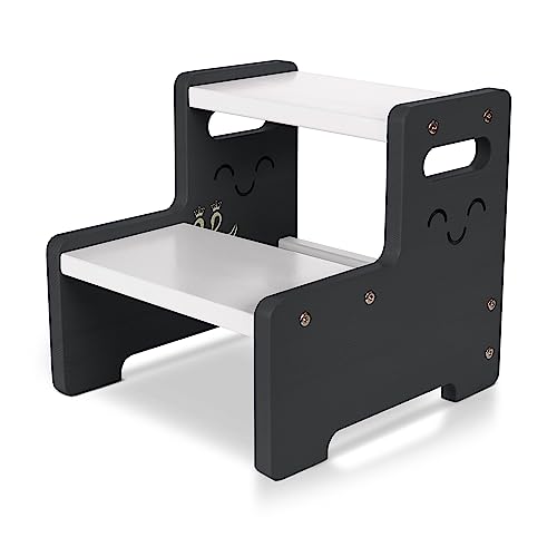 Podina - Tritthocker für Kinder aus Massivholz im niedlichen Smiley Design...