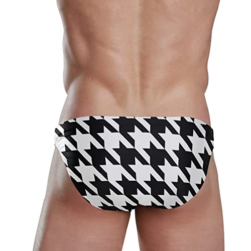 Mens Sexy Swim Briefs Houndstooth Pattern Swimwear Bikini Swimsuit Xl 20404143 #TOP2