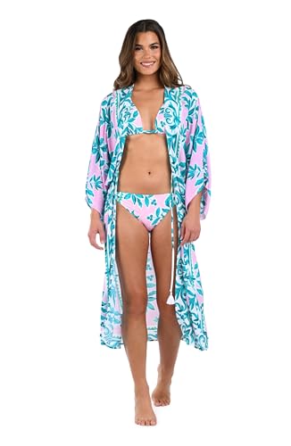 La Blanca Women's Kimono Swimsuit Cover Up, Multi//Opulent Palm, Large