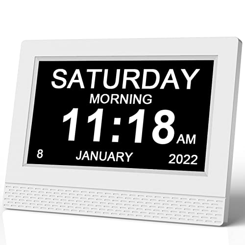 Eyeleaf Upgraded Version Voice Broadcast Digital Clock,Dementia Clock,Alzheimers Clocks With 7" Large Screen Display,4 Modes Medication Reminder,For Vision Impaired Elderly Memory Loss Alzheimers