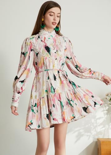 Image of Ruffle Sleeve Tunic Midi Dress Flowy Shift Sundress Sweet Babydoll Button Down Swing Skirt