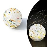 Lily's Home Gazing Ball - 7.68' Glass Globe with Solar Powered Lights - Outdoor Solar Lights for Yard & Patio - Garden Decor - Automatic On/Off Photosensitive Switch - White