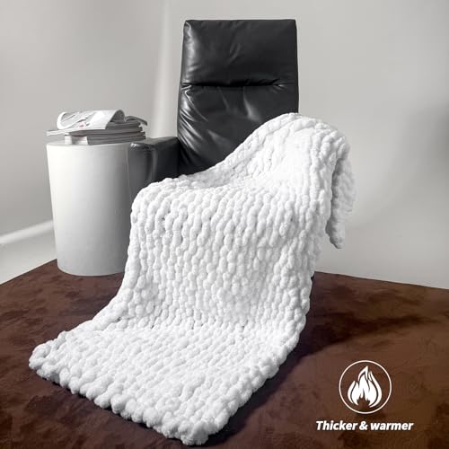 10 Pack Jumbo Chenille Yarn for Crocheting, #10 Super Bulky Baby Soft Yarn for Hand Knitting, 220 yds /70.5 oz Fluffy Chunky Knit Throw Blanket Yarn (Milky White) by Sekafris - Image 6