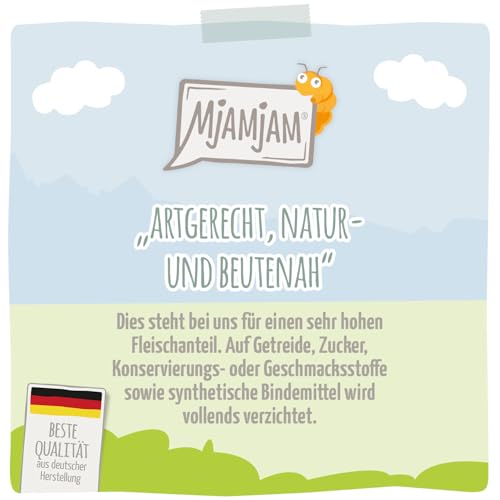 MjAMjAM - Premium Nassfutter für Katzen - Quetschie Insekt mit vorzüglichem Kalb 300g, 6er Pack (6 x 300g), naturbelassen mit extra viel Fleisch