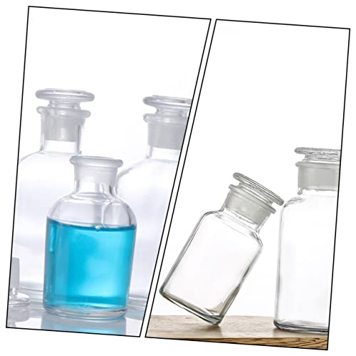 Ultechnovo 1Pc Reagent Bottle Clear Container Clear Container With Lid Clear Glass Bottles With Caps Laboratory Supplies Dilution Vials Media Storage Lab Glass Bottle Chemicals Glass Bottle #TOP5