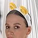 Baluue Sheep Horns Headband Soft Plush Hair Hoop with Elastic Band for Spa Facial Makeup Party Cosplay Accessories Adults Kids