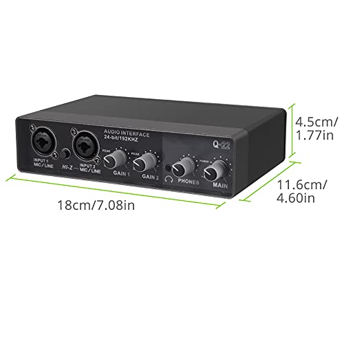 Audio Interface, Linkfor 24 Bit/192 Khz Usb Audio Interface 2I2 For Recording, Podcasting, Streaming With Mic Line Input, Xlr Interface For Pc Guitar Bass (Free Driver) #TOP7