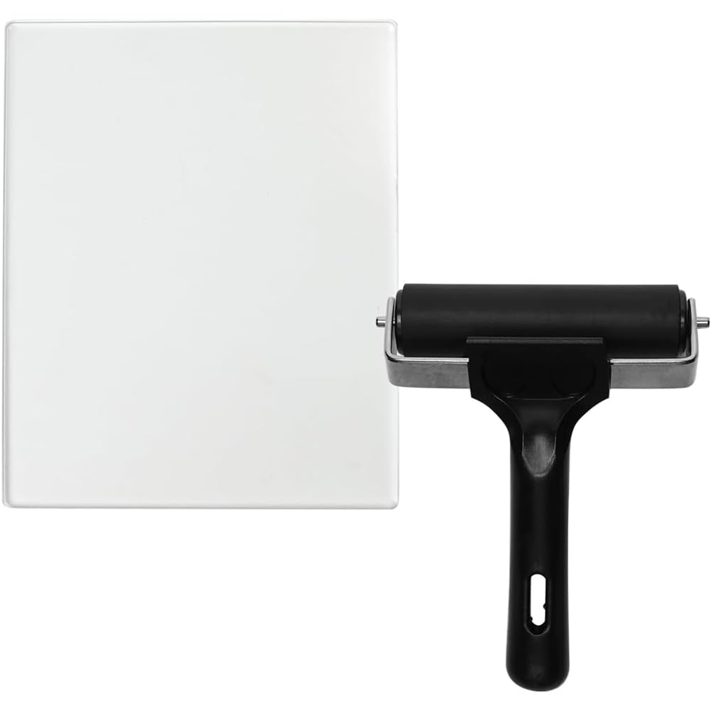 IJSDNVJNDX for Gel Printing Plate Set-Reusable 5x7 Inch 2 Pack Printmaking Supplies with 4 Inch Brayer Roller for Gel Plate Printer
