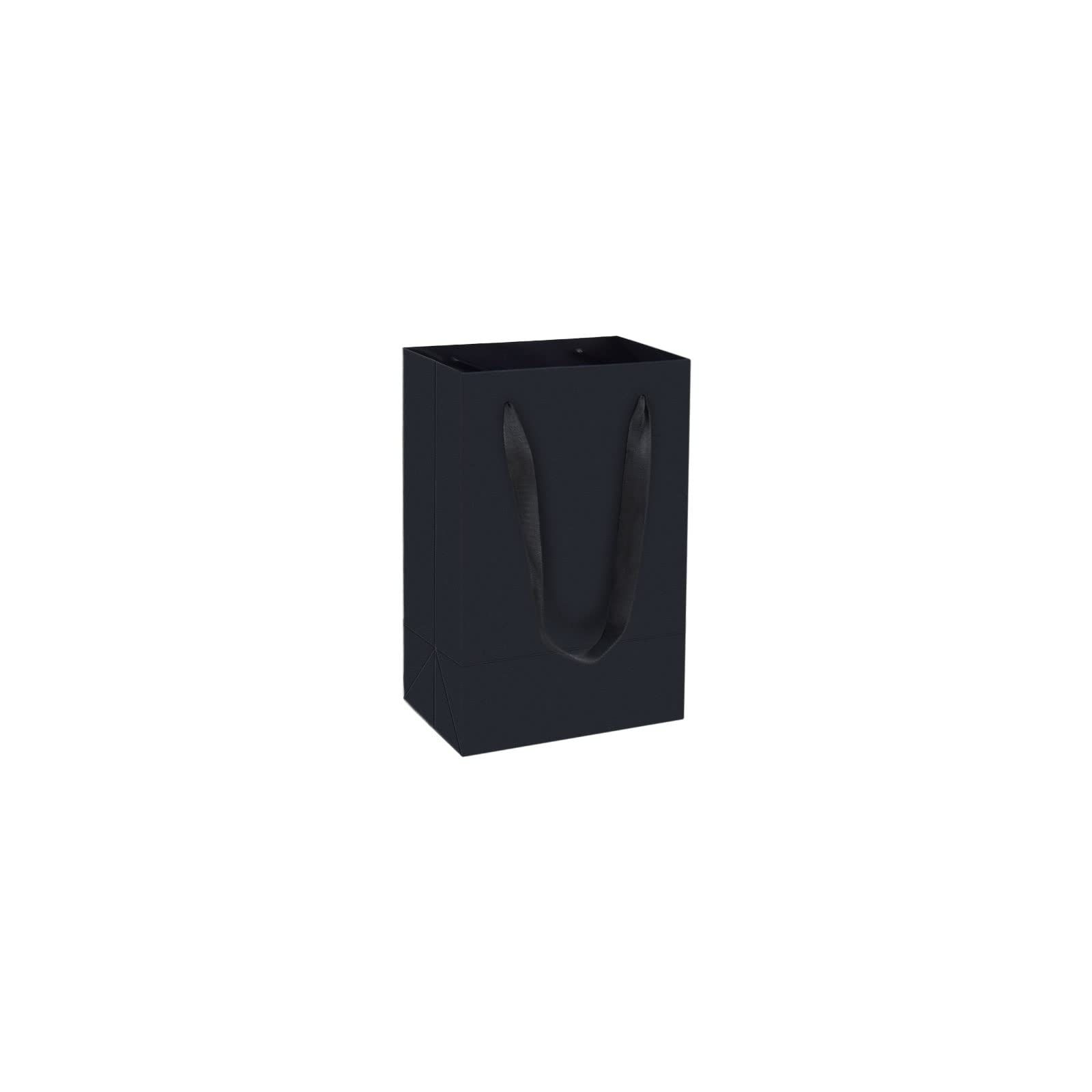HUAPRINT Matte Black Paper Gift Bags, Small Shopping Bags with Handles, 20.3x13.3x9.5cm, 30 Pack for Party Favors, Merchandise, Weddings