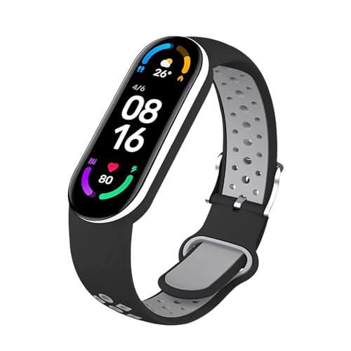 Bracelet Compatible avec Xiaomi Mi Band 7/6/5,Silicone Remplacement Bracelet pour Xiaomi Mi Smart Band 5 Montre Connectée Matériau TPU Longueur Réglable...
