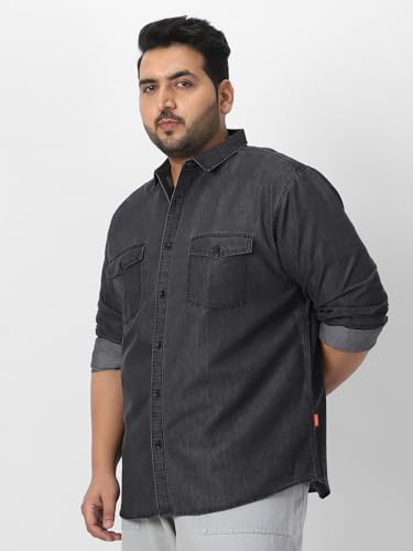 Image of Urbano Plus Men's Full Sleeve Regular Fit Casual Denim Shirt