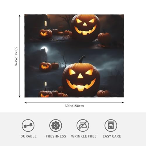 Couverture citrouille Halloween pour cocooning sur le canapé et nuits de camping - 6