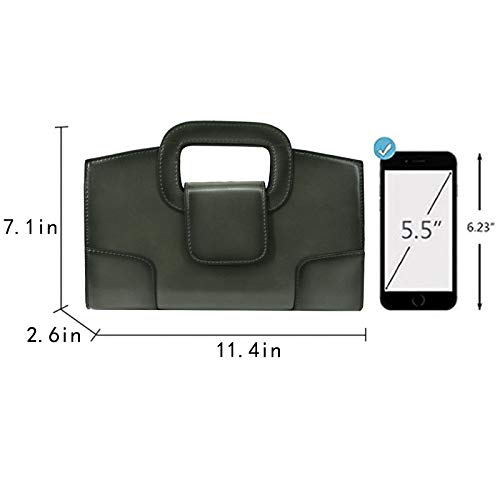 Image of ZLMBAGUS Women Vintage Flap Tote Top Handle Satchel Handbags PU Leather Clutch Purse Shoulder Bag