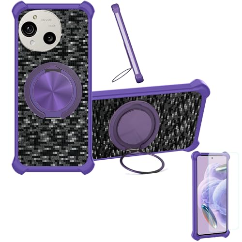 �Ή� Sharp Aquos R10 A501sh Sh-M31 Sh-51f �P�[�X Phone Case [1�� 9H+�d�x���� �K���X�t�B����][360°��]���X�^���h�A�}�O�l�b�g��]CX-15-ZI