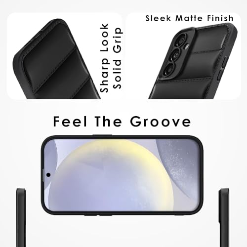 Image of Amazon Brand - Solimo Puffer Case Camera Protection Soft Back Cover for Samsung Galaxy F14 5G - Black