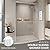 AONLEE Shower Door, Double Sliding, 44-48 in W x 72 in H, Semi-Frameless, Tempered Glass, Brushed Nickel, Contemporary, Bypass, Reversible, 81 Pounds