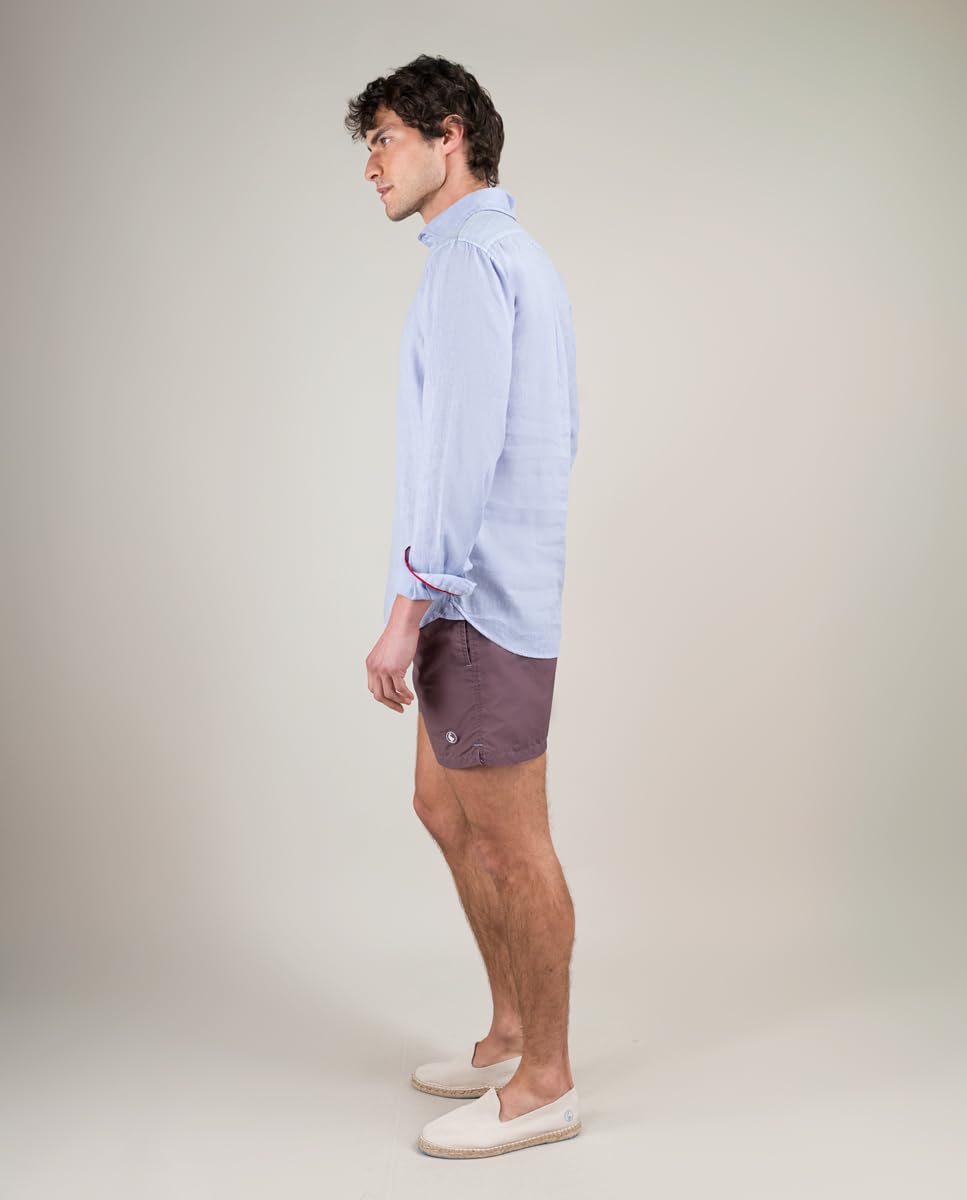 El Ganso Bañador Liso Garment Dyed Berenjena