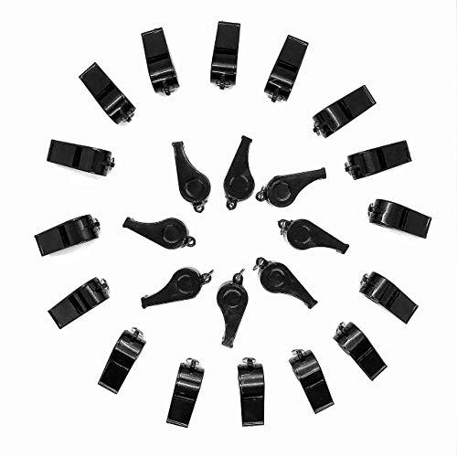 Silbatos plásticos negros con cordón set de 24 miniatura 2