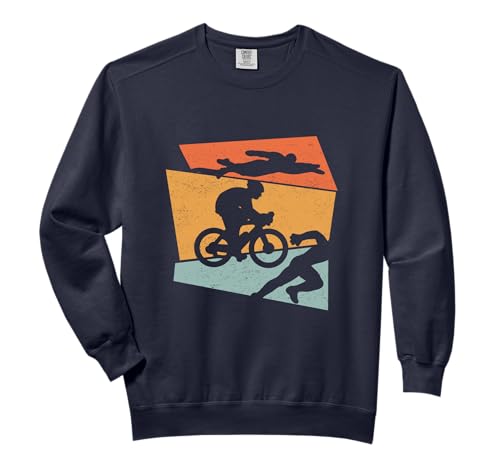 Triathlon Vintage Retro Swimming Cycling Running Athlete SC Comfort Colors