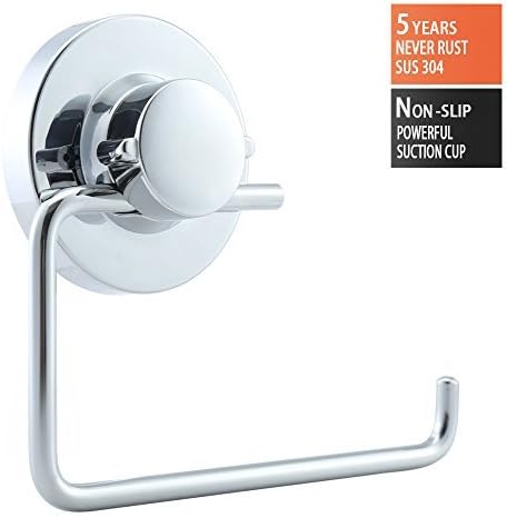BRIOFOX Toilet Paper Holder, No Drilling No Holes Easily Install Powerful Suction Cup or Self Adhesive Tissue Paper Holder, NeverRust 304 Stainless Steel Toilet Paper Dispenser Towel Holder, Chrome