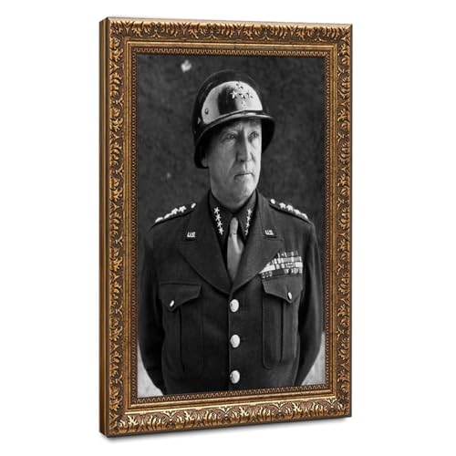 Impression sur toile George S Patton avec cadre pour sublimer votre bureau ou salon elegant