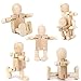 Produktbild gotyou 6 Stück DIY Holzroboter,Cartoon DIY Malerei Spielzeug Verformbare Holzspielzeug,Kind Baby DIY Gemalt Graffiti Spielzeug,Hölzerne Leere Roboter Modell, Kinder Lernspielzeug