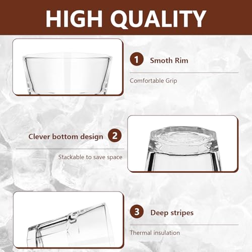 20-Piece Whiskey Glass Set, 5 oz Old-Fashioned Rocks Glasses by ANISION - Image 3
