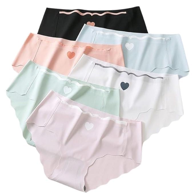 Pack of 3 Women's & Girl's Everyday No-Show Laser-Cut Seamless Ice Silk Hipster Panties(Color May Vary)